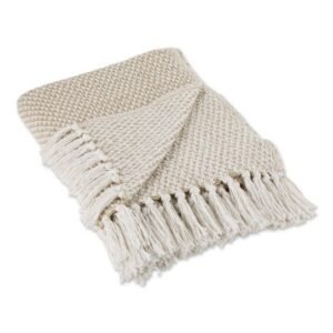50'x60' Woven Throw Blanket Stone - Design Imports