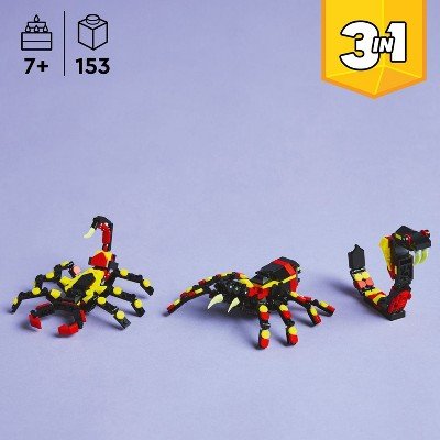 LEGO Creator 3 in 1 Wild Animals Surprising Spider Building Toy with 3 Options Scorpion or
