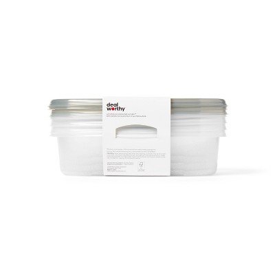 Medium Rectangle Food Storage Containers - 76 fl oz/4ct - Dealworthy