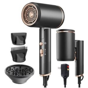 Hoey 1800W Professional Ionic Hair Dryer with Diffuser and Concentrator Attachments - 3 He