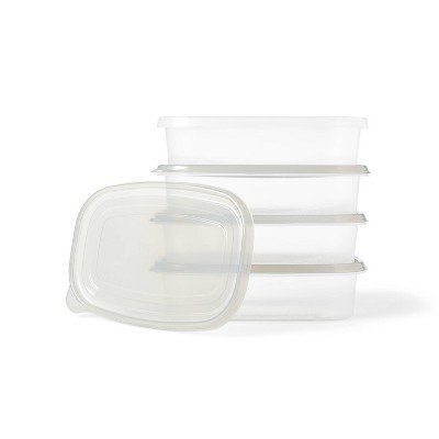 Medium Rectangle Food Storage Containers - 76 fl oz/4ct - Dealworthy