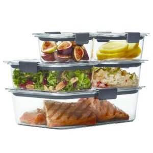 Rubbermaid 10pc Brilliance Leak Proof Food Storage Containers with Airtight Microwave & Fr